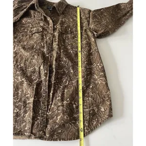 Ralph Lauren Paisley Button Down Shirt Brown Multicolor Long Sleeve Small thumbnail 7