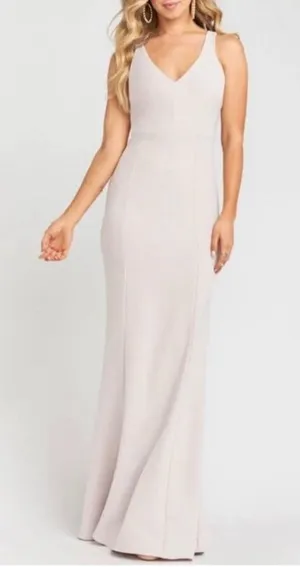 Show Me Your Mumu Morgan Dress‎ S Crepe V Neck Bridesmaid Maxi Gown Formal Small thumbnail 1