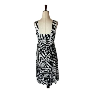 Nic+Zoe Abstract Print Sleeveless Dress‎ Women XS NWT Black White Stretch Knit thumbnail 4