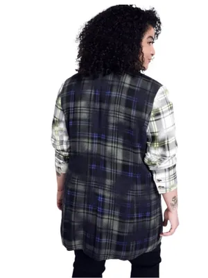 BP + Wildfang Plaid One Button Blazer Blue Size M thumbnail 2