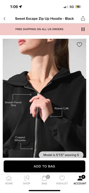 Alo Sweet Escape Yoga Zip-Up Hoodie thumbnail 2