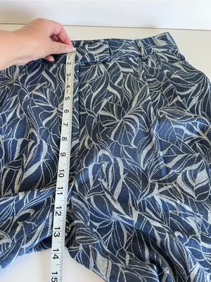 NWT J. McLaughlin Women's Morgan Pants‎ Wide Leg Blue Leaf Lover High Rise Blue thumbnail 11