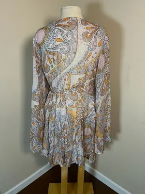 Sundress Indiana Paisley Lurex Metallic Mini Dress Size M/L thumbnail 3