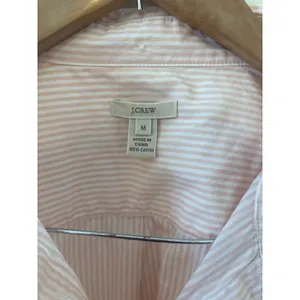 J.Crew Striped Button Up Shirt Pink White Cotton Casual‎ Long Sleeve Size M thumbnail 2