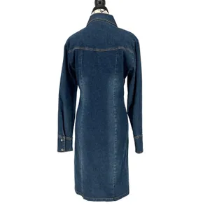 Tristan & Iseut Denim Button Down Shirt Dress Small Cowgirl Western Cottage‎ EUC thumbnail 3