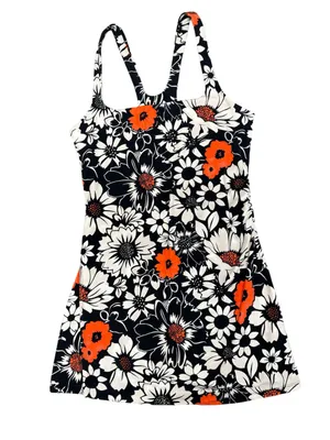 Free People FP Movement Never Better Floral Print Mini Dress Black White Large thumbnail 5