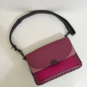 COACH Dreamer True Pink Colorblock Whipstitch Leather Shoulder Bag 76034 thumbnail 5