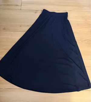 NEW Navy Blue Ribbed Maxi Skirt S thumbnail 1