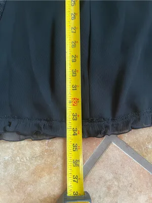 Black A-Line Skirt with Lace Inset Panels thumbnail 6