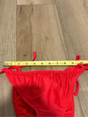 Wild Fable high‎ leg cheeky tie bikini bottoms red size medium thumbnail 9