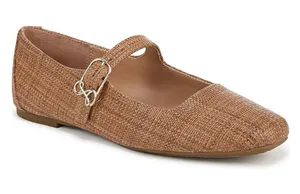 NWT Sam & Libby Women’s Fredi Tan Textured Mary Jane Flats with Buckle thumbnail 1
