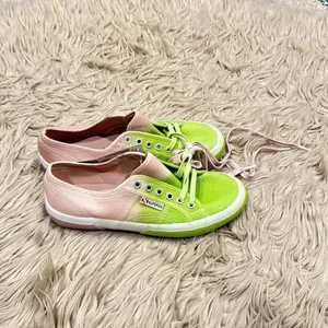 NWT Superga pink and green sneakers size 8.5 thumbnail 2