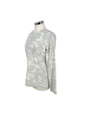 Spanx Better Base Crew Long Sleeve Camo Print Athleisure Activewear Top Large thumbnail 5