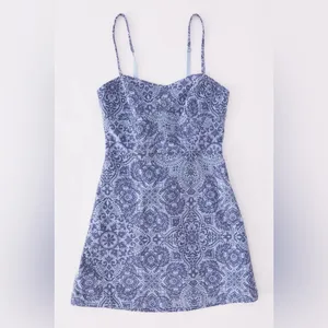 Urban Outfitters‎ After All Corduroy Blue Bustier Mini Dress Size L Boho thumbnail 4