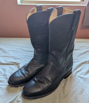 Dan Post Women’s Leather Pull-On Cowboy Boots W8.5 Black thumbnail 1