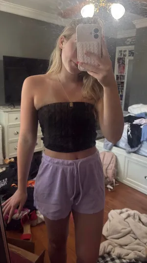 Lightweight Purple Waffle Knit Old Navy Lounge Shorts thumbnail 1