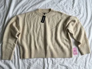 PrettyLittleThing Cream Knit Sweater – Size S thumbnail 1