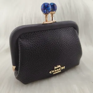 Coach Nora Black Kiss Lock Coin Purse thumbnail 3