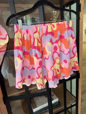 Peppermayo Groovy set long sleeve button down shirt top pleats shorts colorful psychedelic thumbnail 2