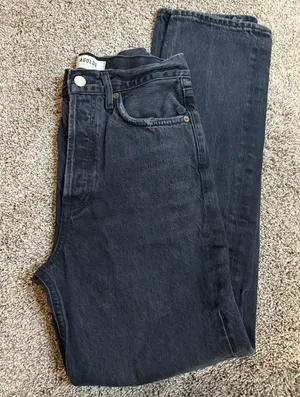 Agolde Riley High rise straight jeans black sz 24 thumbnail 1