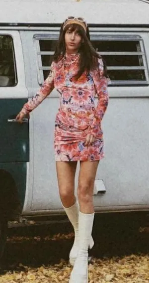 FREE PEOPLE Della Burnout Velvet Mini Dress in Fruit Punch Combo Size Large thumbnail 14