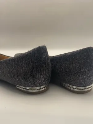 Badgley Mischka grey tweed pointy toe ballet flats academia fall winter 6.5 thumbnail 6