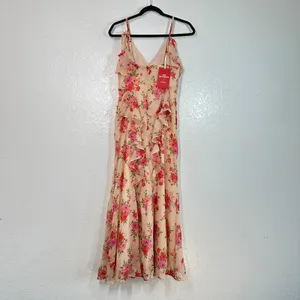 NWT Old Navy Floral Ruffle Maxi Dress Chiffon Wedding Guest Cottage Core Flowey thumbnail 4
