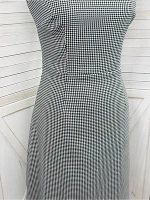 Betsey Johnson Lace Collar Houndstooth Sheath Dress Black White Sz 6 Sleeveless thumbnail 7