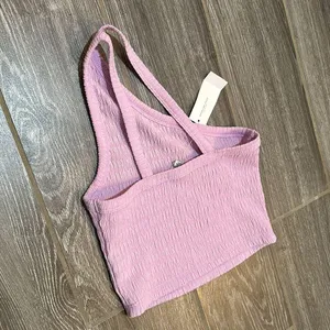 stretchy lavender mini one shoulder crop top NEW NWT XS XXS thumbnail 2