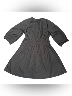 Madewell Sculptural-Sleeve Pleated Mini Dress classic navy NZ961 Size 4 NWT thumbnail 6