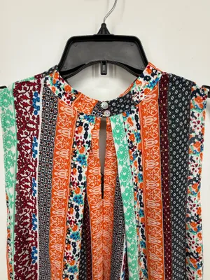 Umgee Women Tunic Dress Size Large Patchwork Multicolor Sleeveless Boho Hippie thumbnail 5