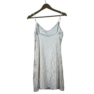 Zara Floral Lace Paisley Mini Slip Dress White Beige Coquette Embroidered Size M thumbnail 4