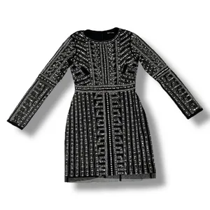 Gianni Bini Black Dani Pearl Silver Sequin Dress size 0 thumbnail 9