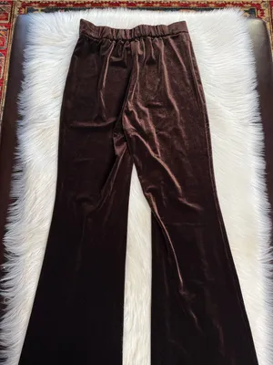 Halara Brown Velvet High Waisted Flare Pants NWOT XL thumbnail 6