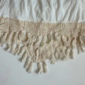 Free People Womens White Cotton Crochet Tassel Handkerchief‎ Tube Top Small Boho thumbnail 9