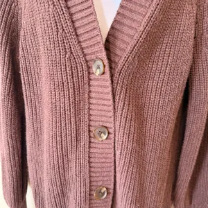 GAP Women 100% Cotton Cardigan S Brown Chunky Knit V-Neck Button Front Granola thumbnail 7