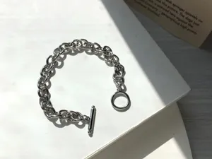 Titanium Steel Link Chain Bracelet for Men Women, Punk Hip Hop Bracelet thumbnail 4