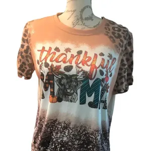 Thankful Mama Brown Short Sleeve Fall Top Large thumbnail 8