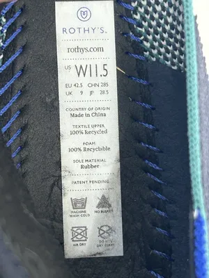 Rothy’s the loafer Spruce Prep shoes Women’s Size 11.5 Navy Teal Color block thumbnail 4