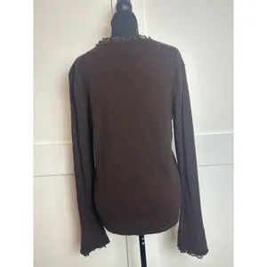 Lauren Ralph Lauren Cashmere Silk Sweater XL Brown Lightweight Luxe thumbnail 4