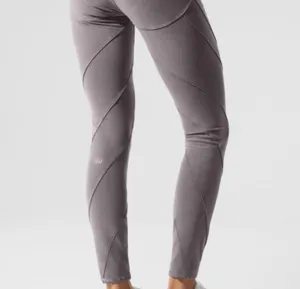 Alo yoga washed alosoft high waist grey wash sunray legging XS thumbnail 7
