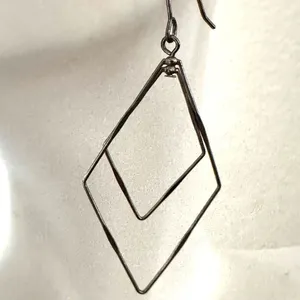 Silver tone geometric drop earrings thumbnail 8