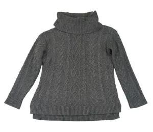 Lauren Jeans Co Ralph Lauren Gray Cable Knit Cotton‎ Blend Turtleneck Sweater L thumbnail 1