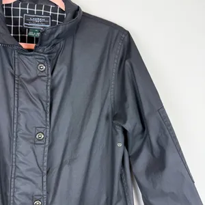 Lauren Ralph Lauren Black Waxed‎ Cotton Barn Jacket Chore Coat Size Small thumbnail 8