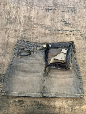 Altar'd State Distressed Light Wash Denim Skirt Women's Small thumbnail 3
