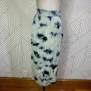 Zara The Batik Tie‎ Dye Midi Slip Skirt in Green Blue Size US XS thumbnail 3