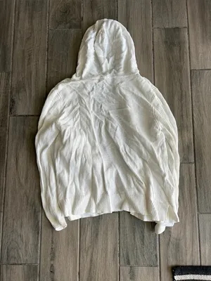 GAP White Hooded Cardigan Sweater thumbnail 3