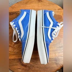 VANS Old Skool Sneakers Women's 6.0 Men's Size 4.5 Blue Suede Canvas thumbnail 5