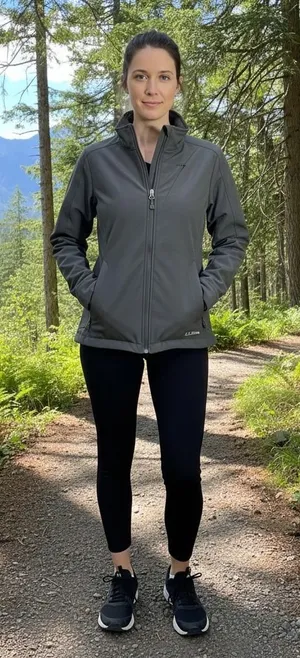LL Bean Womens Size Medium Black Softshell Full‎ Zip Jacket Fleece Lined Outdoor thumbnail 1