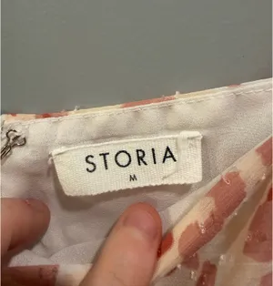 Storia Textured Patterned Puff Sleeve Square Neck Dress Cream / Blush Pink thumbnail 6